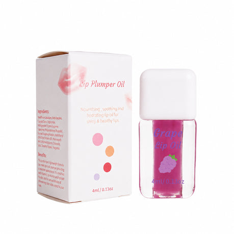 Fruit Lip Oil Moisturising Lip Gloss 4ml - Peach, Strawberry, Grape, Orange