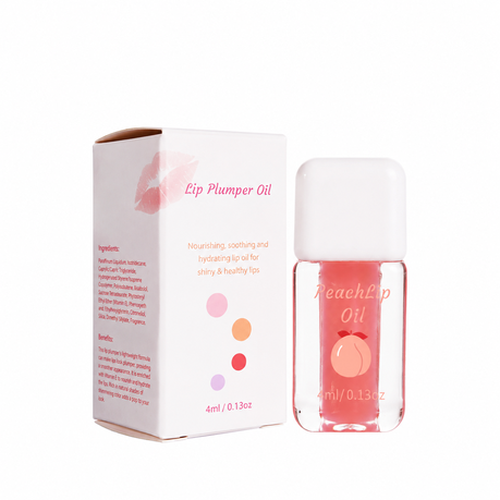 Peach Lip Oil Moisturising Lip Gloss 4ml