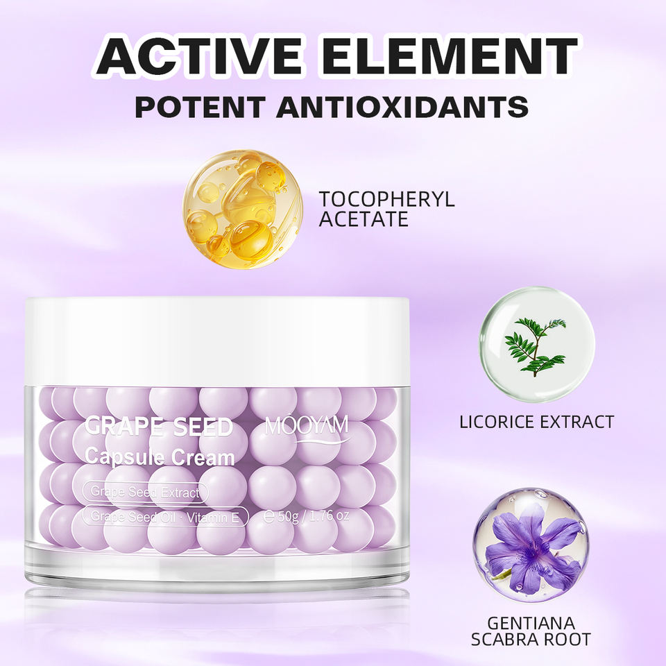 Mooyam Grape Seed Capsule Cream - Antioxidant Hydrating Moisturiser 50g