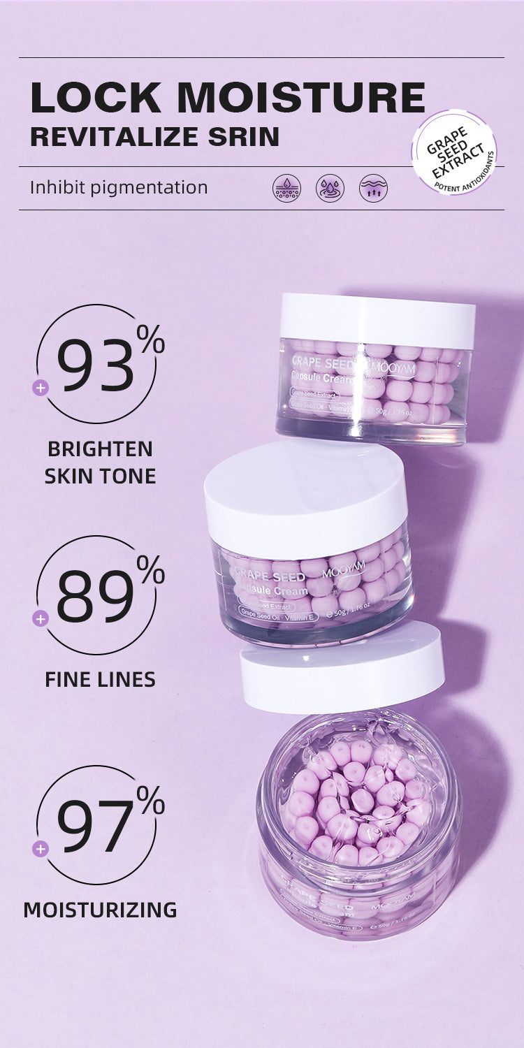 Mooyam Grape Seed Capsule Cream - Antioxidant Hydrating Moisturiser 50g