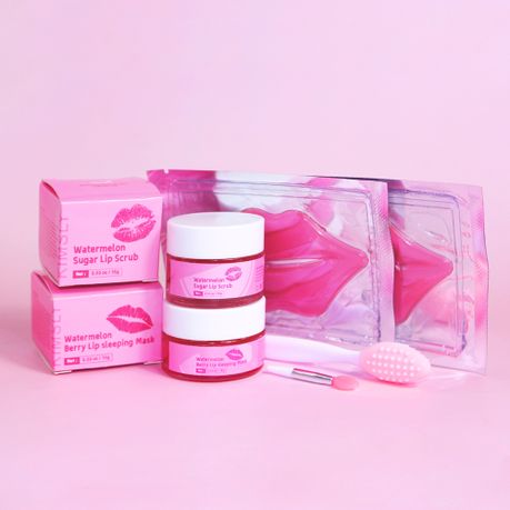 Kimsly Watermelon Lip Care Kit - Sleeping Mask, Scrub & 2 Lip Mask Sheets