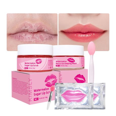 Kimsly Watermelon Lip Care Kit - Sleeping Mask, Scrub & 2 Lip Mask Sheets
