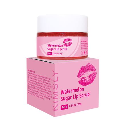 Kimsly Watermelon Lip Scrub Kit - Lip Mask Sheet & Applicator Brush