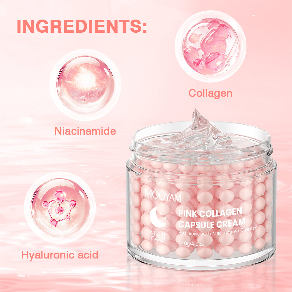 Mooyam Pink Collagen Capsule Cream - Firming & Hydrating Night Cream 140g
