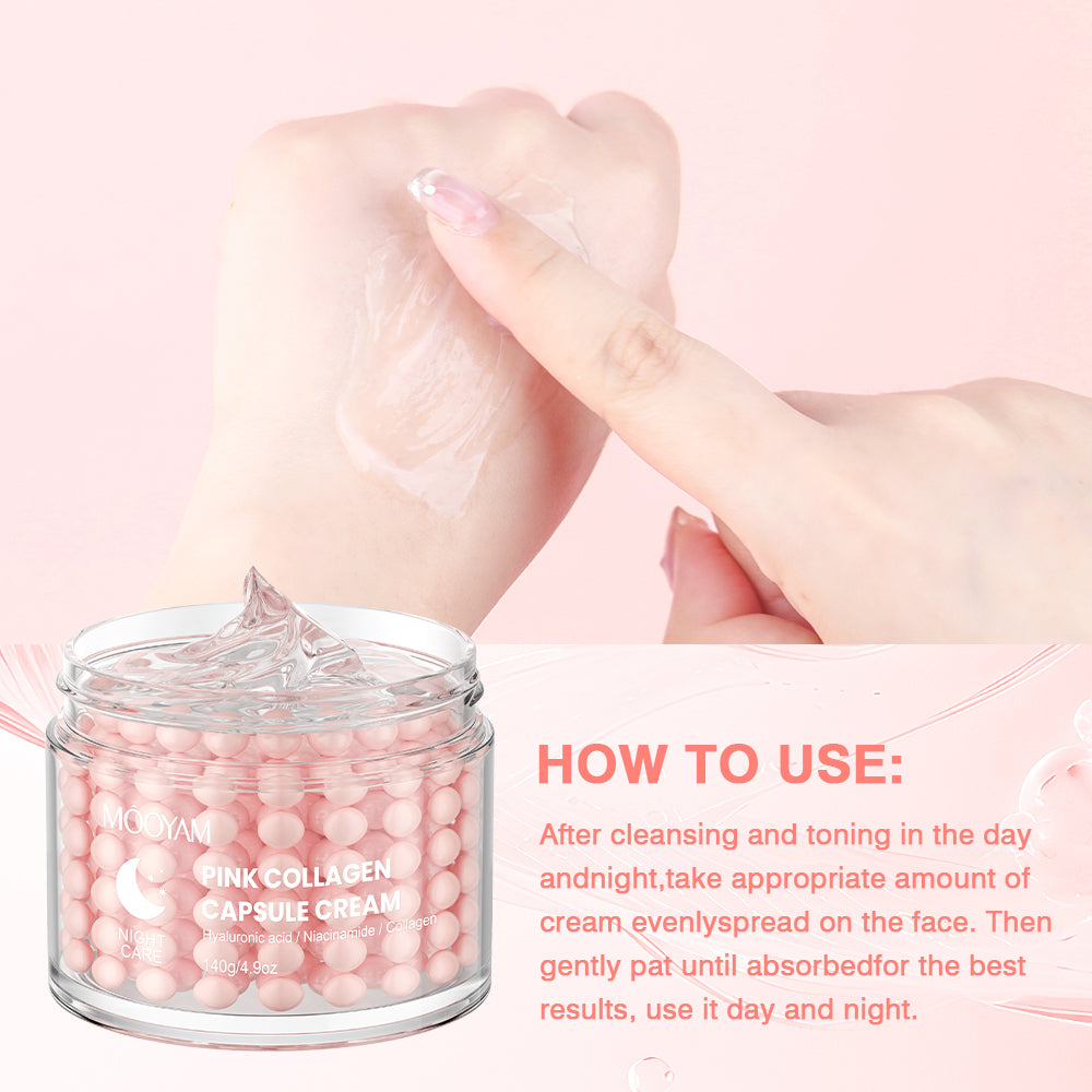 Mooyam Pink Collagen Capsule Cream - Firming & Hydrating Night Cream 140g