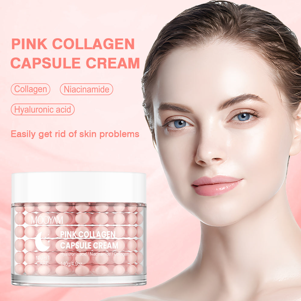 Mooyam Pink Collagen Capsule Cream - Firming & Hydrating Night Cream 140g