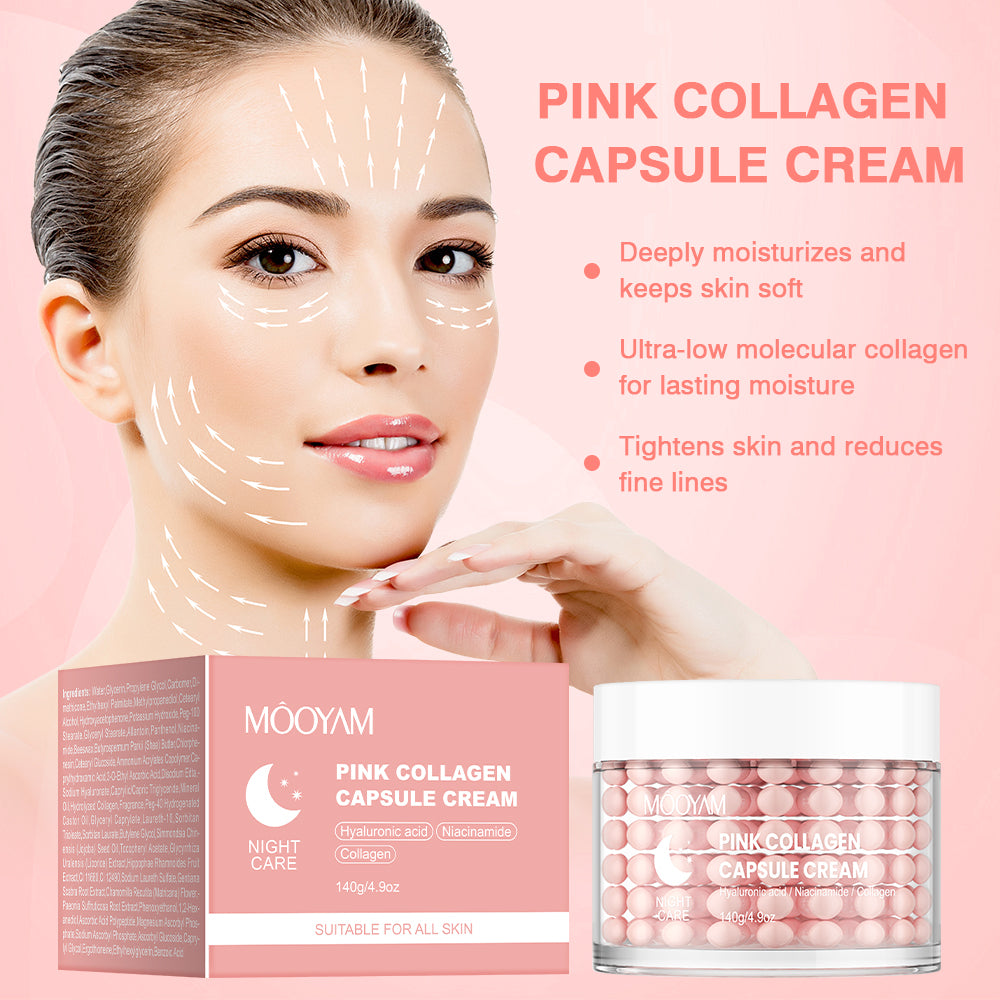 Mooyam Pink Collagen Capsule Cream - Firming & Hydrating Night Cream 140g