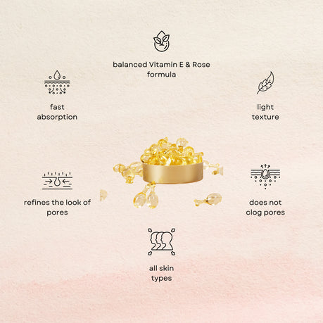 Vitamin E & Rose Serum Capsules - Nourishing Skin Care